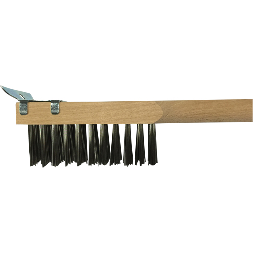 Scratch Brush With Scraper, Stainless Steel, 3 x 10 Wire Rows, 20" Long Distribution Élite MP
