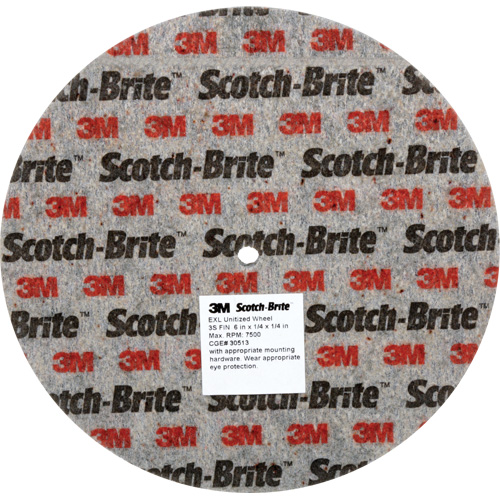 Meule unitaris&eacute;e EXL Scotch-Brite, 6" x 1/4", Arbre de 1/4", Grain de Fin, Carbure de silicium Distribution Élite MP