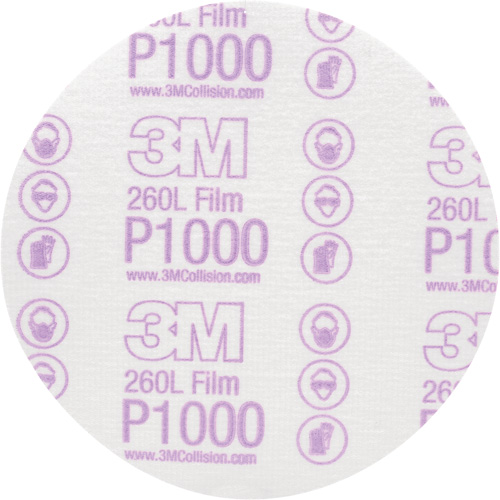 Hookit Finishing Film Disc, 6" Dia., P1000 Grit, Aluminum Oxide, Film Distribution Élite MP