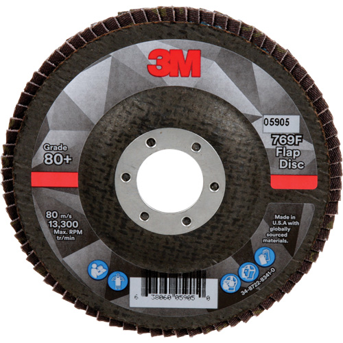 Disque &agrave; lamelles &agrave; changement rapide 769F, 4-1/2" x 7/8", Type 27, Grain 80+, C&eacute;ramique Distribution Élite MP