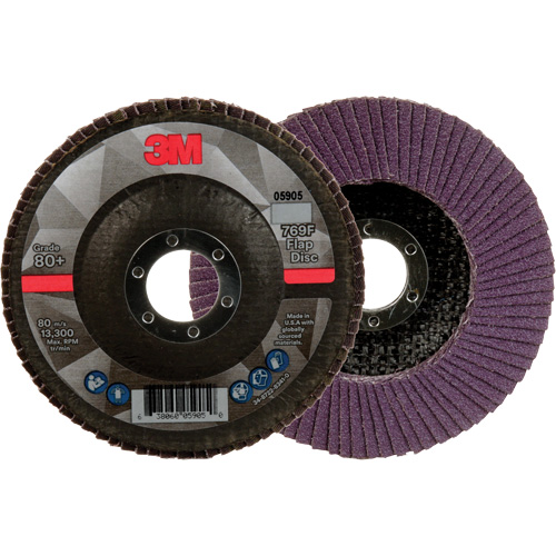 Disque &agrave; lamelles &agrave; changement rapide 769F, 4-1/2" x 7/8", Type 27, Grain 80+, C&eacute;ramique Distribution Élite MP