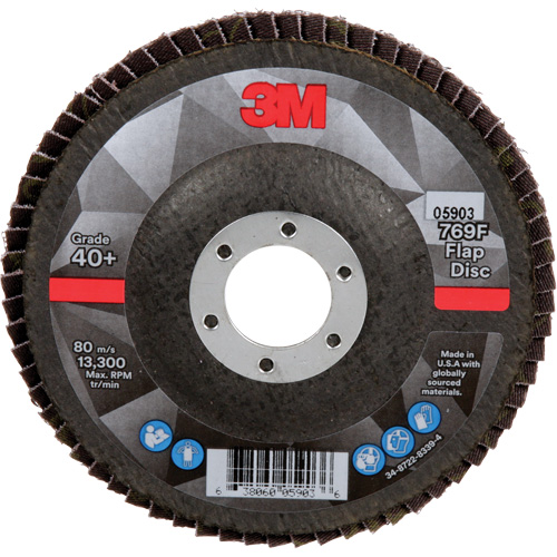 Disque &agrave; lamelles &agrave; changement rapide 769F, 4-1/2" x 7/8", Type 27, Grain 40+, C&eacute;ramique Distribution Élite MP