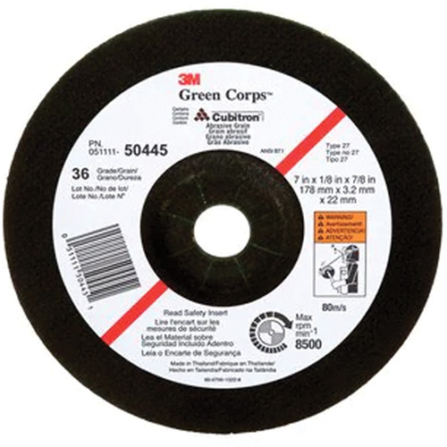 Meule &agrave; moyeu d&eacute;port&eacute; Green Corps, 7" x 1/8", Arbre 7/8", C&eacute;ramique, Type 27 Distribution Élite MP