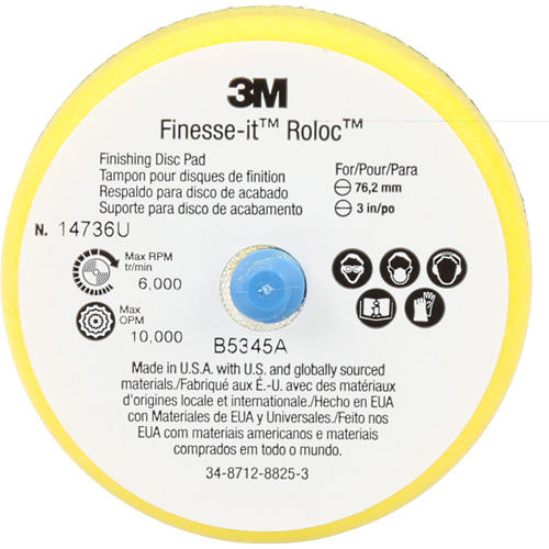 Finesse-it Roloc Finishing Disc Pad, 3" Dia. Distribution Élite MP