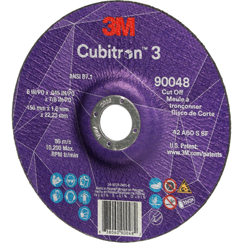 Meule &agrave; tronçonner Cubitron 3, 6" x 0,045", Arbre de 7/8", Type T27, C&eacute;ramique, 10 200 Tr/min Distribution Élite MP