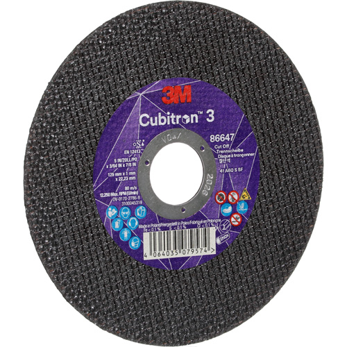 Disque de coupe Cubitron 3, 5" x 9/32", Arbre de 3/8", Type 41 Distribution Élite MP