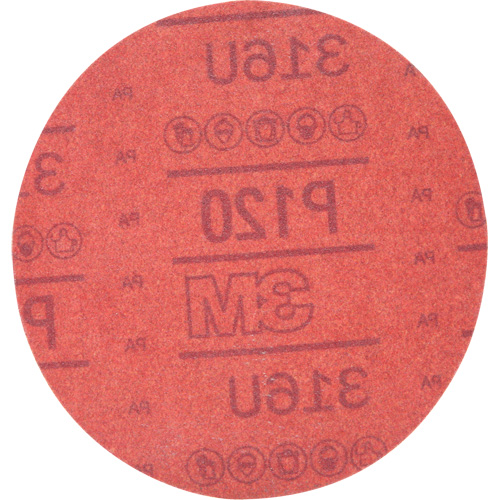 Disque abrasif rouge 01224 Hookit, 316U, dia 6", Grain P120, Oxyde d'aluminium, A Distribution Élite MP