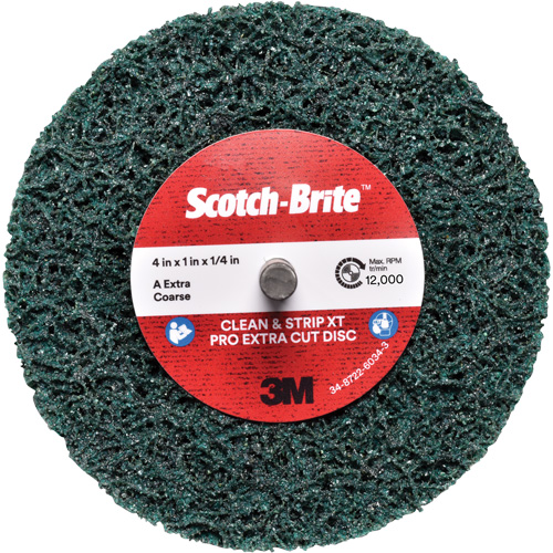 Disque Clean and Strip XT Pro Extra Cut Disc XC-DC Scotch-Brite, 4" dia., Grain Extra grossier, Oxyde d'aluminium Distribution Élite MP