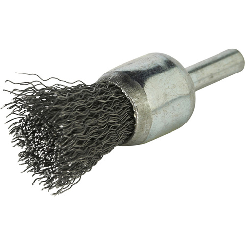 Stem Mounted Crimped Wire Brush, 1", 0.020" Fill, 1/4" Shank Distribution Élite MP