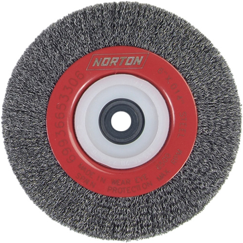 Crimped Bench Wheel, 6" Dia., 0.014" Fill, 1/2"-2 Arbor Distribution Élite MP