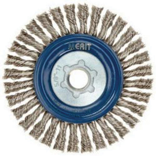 Stringer Bead Knot Wire Brush For Angle Grinders, 5" Dia., 0.02" Fill, 5/8"-11 Arbor, Stainless Steel Distribution Élite MP