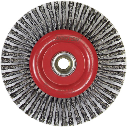 Stringer Bead Knot Wire Brush For Angle Grinders, 6" Dia., 0.02" Fill, 5/8"-11 Arbor, Steel Distribution Élite MP