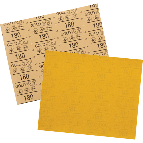 Gold Abrasive Sheet 12545, 9" x 11", 180 Grit, Aluminum Oxide Distribution Élite MP
