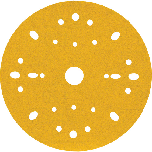 Hookit Gold Abrasive Disc, 6" Dia., 120 Grit, Aluminum Oxide, C-Weight Distribution Élite MP