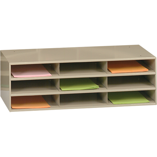 Data Organizers, Stationary, 9 Slots, Steel, 33-3/4" W x 11-5/8" D x 10-3/4" H Distribution Élite MP