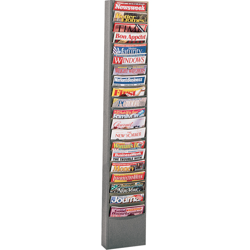 Literature Storage Racks, Stationary, 20 Slots, Steel, 13-1/8" W x 4-1/8" D x 58-1/2" H Distribution Élite MP