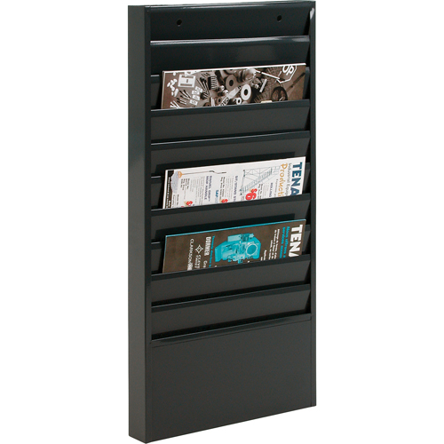 Literature Storage Racks, Stationary, 10 Slots, Steel, 13-1/8" W x 2" D x 26-1/4" H Distribution Élite MP