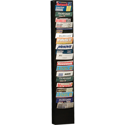 Literature Storage Racks, Stationary, 20 Slots, Steel, 9-3/4" W x 4-1/8" D x 58" H Distribution Élite MP