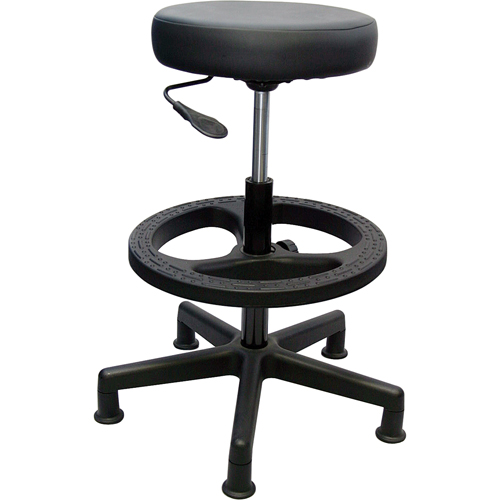 Tabouret de travail de s&eacute;rie 900, Stationnaire, Ajustable, 20" - 28", Vinyle Si&egrave;ge, Noir Distribution Élite MP