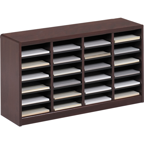 E-Z Stor&reg; Literature Organizer, Stationary, 24 Slots, Wood, 40" W x 11-3/4" D x 23" H Distribution Élite MP