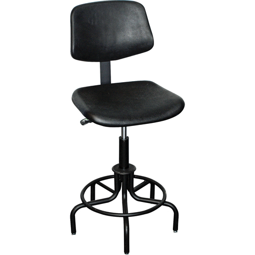 6000 Series Stool with Back, Stationary, Adjustable, 25" - 30", Polyurethane Seat, Black Distribution Élite MP