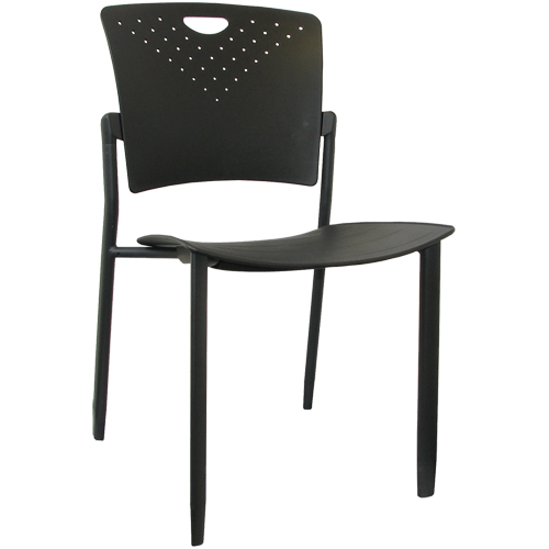 MaxX StaxX Stackable Chairs, Polypropylene, 17-1/4" High, 275 lbs. Capacity, Black Distribution Élite MP