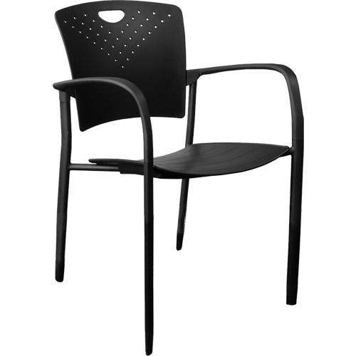 MaxX StaxX Stackable Chairs, Polypropylene, 17-1/4" High, 275 lbs. Capacity, Black Distribution Élite MP