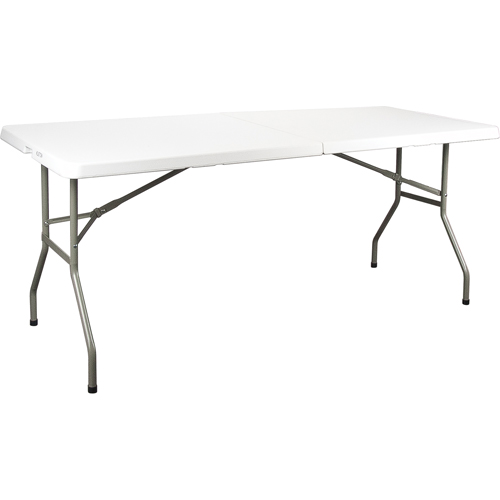 Fold-in-Half Table, Rectangular, 72" L x 30" W, Polyethylene, White Distribution Élite MP