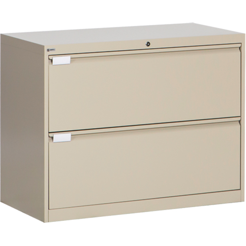 Classeur lat&eacute;ral, Acier, 2 tiroirs, 36" la x 18" p x 27-7/8" h, Beige Distribution Élite MP