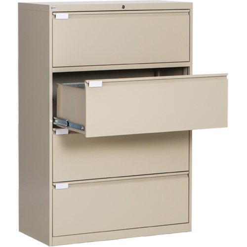 Classeur lat&eacute;ral, Acier, 4 tiroirs, 36" la x 18" p x 53-3/8" h, Beige Distribution Élite MP