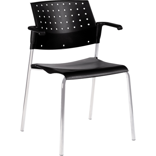 Chaises empilables, Plastique, Hauteur 33", Capacit&eacute; 300 lb, Noir Distribution Élite MP