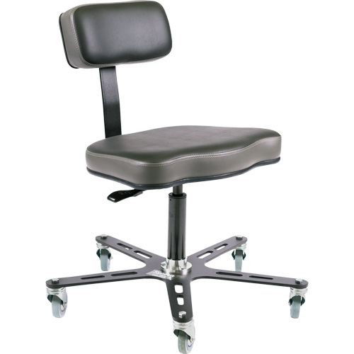 Chaise ergonomique SF160, Mobile, Vinyle Si&egrave;ge, Noir Distribution Élite MP