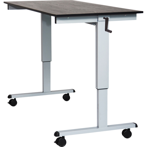 Bureau ajustable pour travail assis et debout, , 48-1/2" h x 59" la x 29-1/2" p, Noir Distribution Élite MP