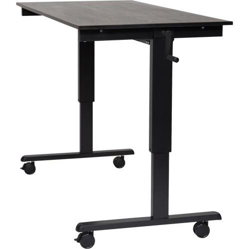 Bureau ajustable pour travail assis et debout, , 48-1/2" h x 59" la x 29-1/2" p, Noir Distribution Élite MP