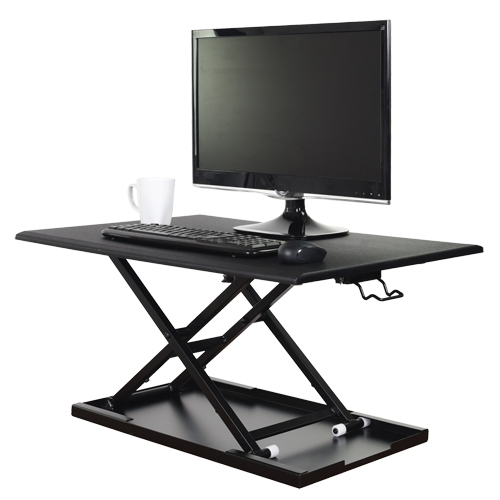 Adjustable Stand-Up Desk, Desktop Unit, 15-3/4" H x 31-1/2" W x 22-1/2" D, Black Distribution Élite MP