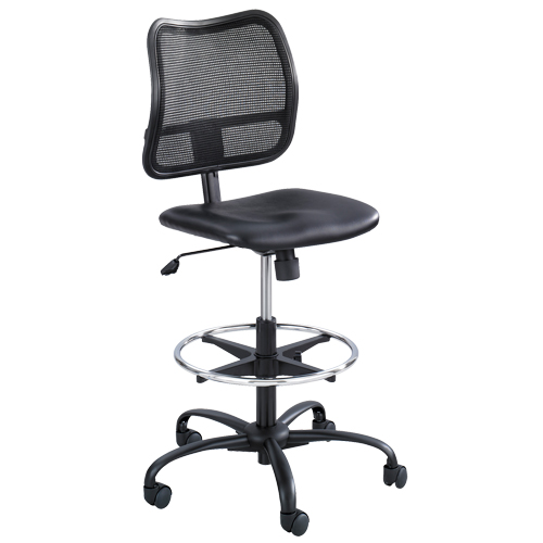 Vue Ergonomic Stool, Vinyl, Black, 250 lbs. Capacity Distribution Élite MP