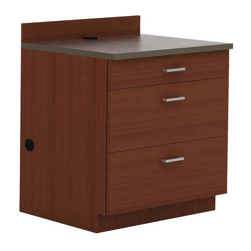 Modular Base Cabinet, 3 Drawers, 36" W x 25" D x 39" H, Mahogany Distribution Élite MP