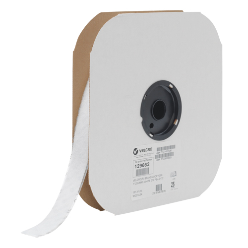 Ruban d'attaches, Boucle, 25 vg x 1", Cousu, Blanc Distribution Élite MP