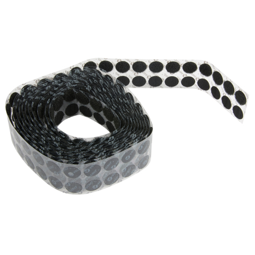 Attaches en jeton, Boucle et crochet, 3/4" dia., Adh&eacute;sif, Noir Distribution Élite MP