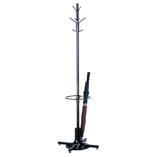 Coat Rack with Umbrella Stand, 70" H, Black, 4 Hook(s) Distribution Élite MP