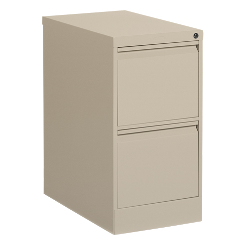 Vertical Filing Cabinet, Steel, 2 Drawers, 15-1/7" W x 25" D x 29" H, Beige Distribution Élite MP