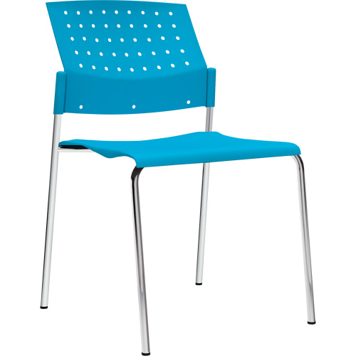 Chaises sans accoudoirs empilables, Plastique, Hauteur 33", Capacit&eacute; 300 lb, Bleu Distribution Élite MP