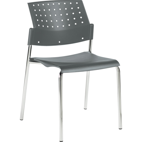 Chaises sans accoudoirs empilables, Plastique, Hauteur 33", Capacit&eacute; 300 lb, Gris Distribution Élite MP