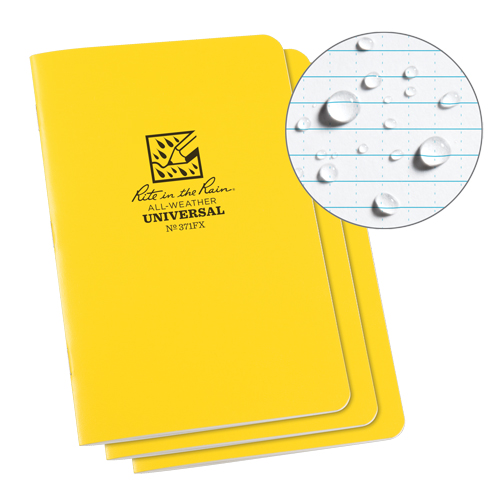 All-Weather Notebook, Soft Cover, Yellow, 48 Pages, 4-5/8" W x 7" L Distribution Élite MP