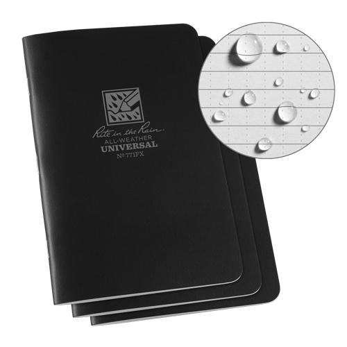 All-Weather Notebook, Soft Cover, Black, 48 Pages, 4-5/8" W x 7" L Distribution Élite MP