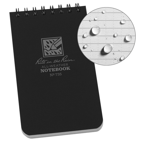 Carnet de notes de poche &agrave; spirale, Couverture souple, Noir, 100 Pages, 3" , 5"  Distribution Élite MP