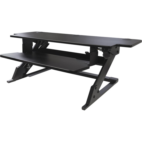 Poste de travail assis-debout Goya, Mod&egrave;le de bureau, 20" h x 42" la x 16" p, Noir Distribution Élite MP