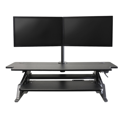 Poste de travail assis-debout Goya, Mod&egrave;le de bureau, 20" h x 42" la x 16" p, Noir Distribution Élite MP
