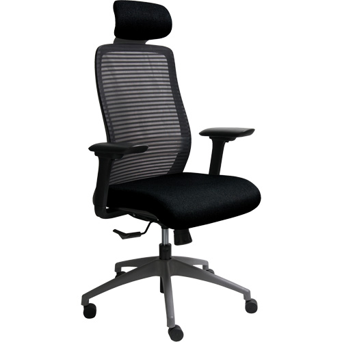 Era Series Adjustable Office Chair with Headrest, Fabric/Mesh, Black, 275 lbs. Capacity Distribution Élite MP