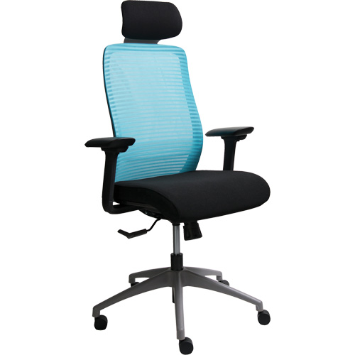 Chaise de bureau ajustable s&eacute;rie Era avec appui-t&ecirc;te, Tissu/Mailles, Bleu, Capacit&eacute; 275 lb Distribution Élite MP